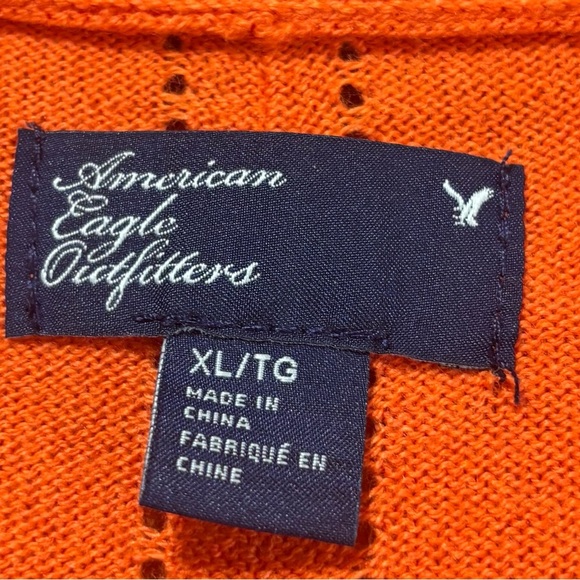 American Eagle Outfitters Tangerine Cotton/Rayon Blend Cardigan Women's XL - Picture 4 of 7